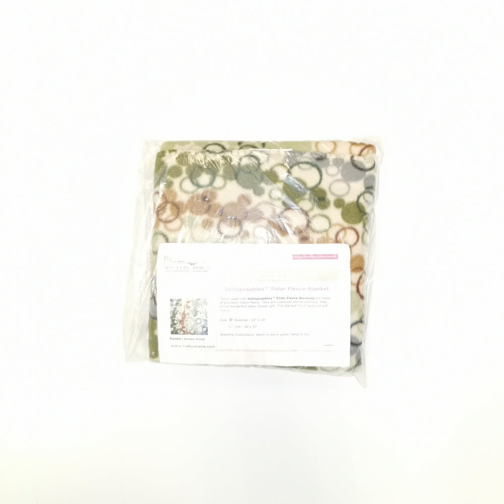 My Lil Miracle Indisposables Polar Fleece Blanket Bassinet Sized - Bubble/Brown print