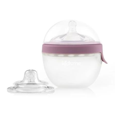 Kidsme Oval Feeding Bottle with Extra Nipple Purple