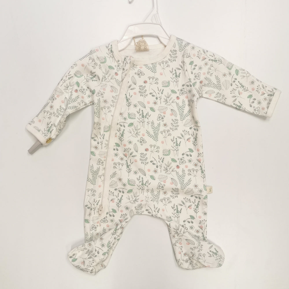 Tiny Twig Zip Growsuit with Feet - Herb Garden TTW20-02