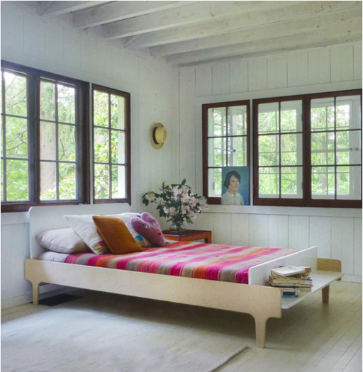 Oeuf River Full Bed - White/Birch  (MARKHAM STORE PICKUP ONLY)