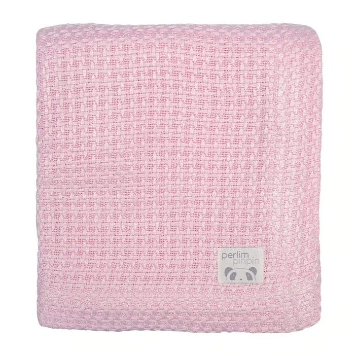 Perlim Blanket Bamboo Knitted Blanket - Pink