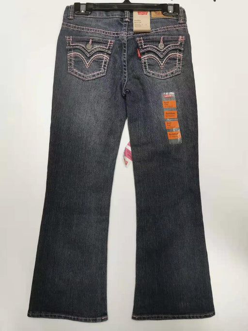 Levis Girl Jean Boot Cut Blue Wonder W/Pink Stitching