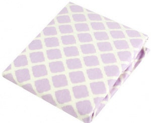 Ben & Noa Fitted Crib Sheet - Lilac Lattice