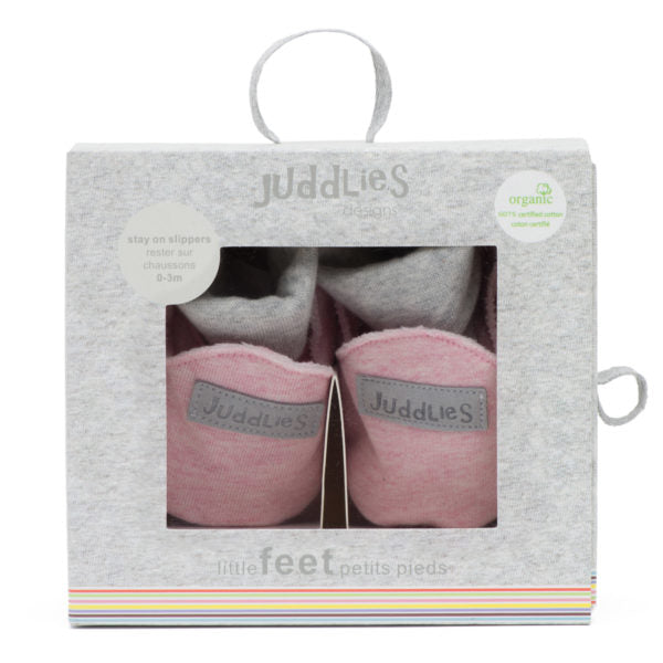 Juddlies Organic Raglan Slipper Dogwood Pink 0-3M