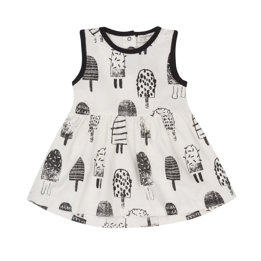 Miles Baby Baby Ice Cream Twirl Dress Black/White