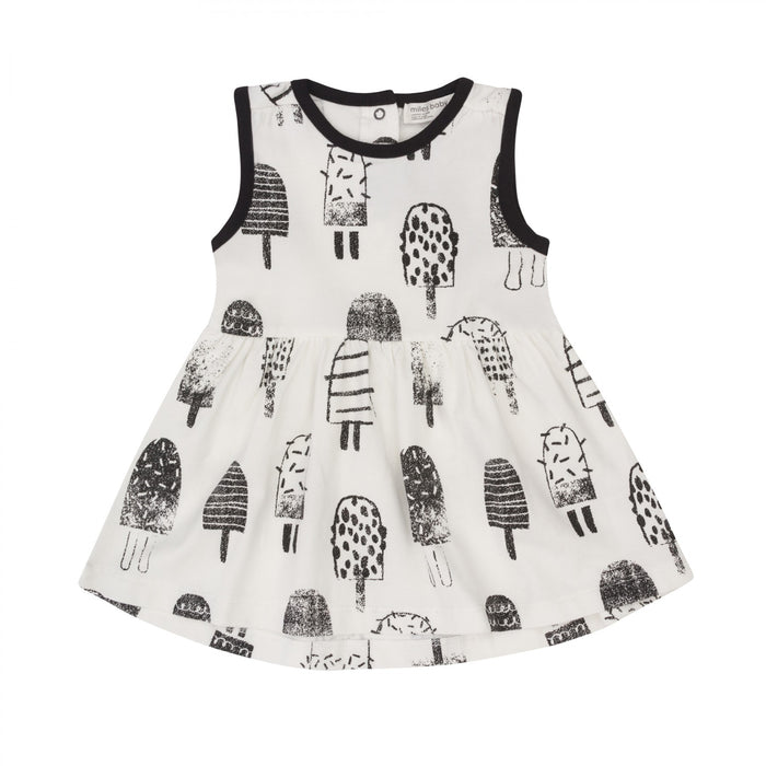 Miles Baby Baby Ice Cream Twirl Dress Black/White