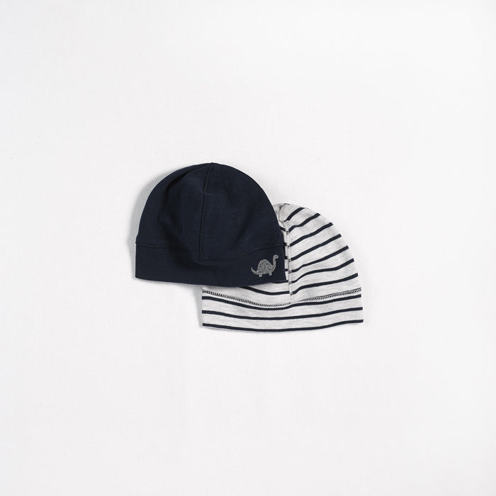 Firsts by Petitlem Hat Knit Navy 2pk NB/3M 18SR76Y632