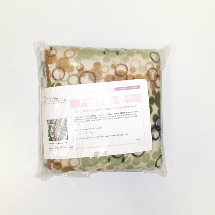 My Lil Miracle Indisposables Polar Fleece Blanket Crib Sized - Bubble/Brown print