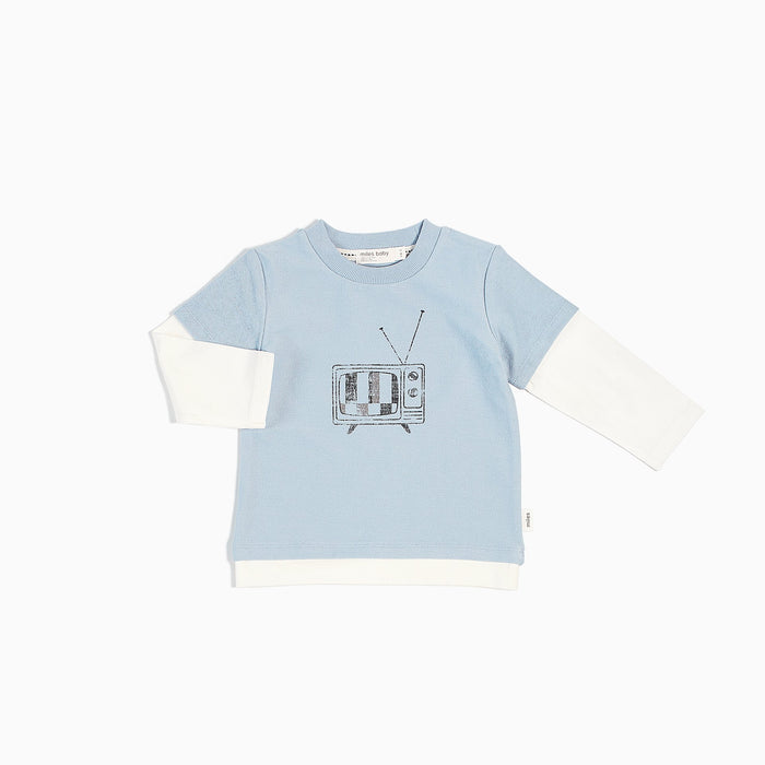 Miles Baby Baby Long Sleeve T-Shirt Knit Light Blue