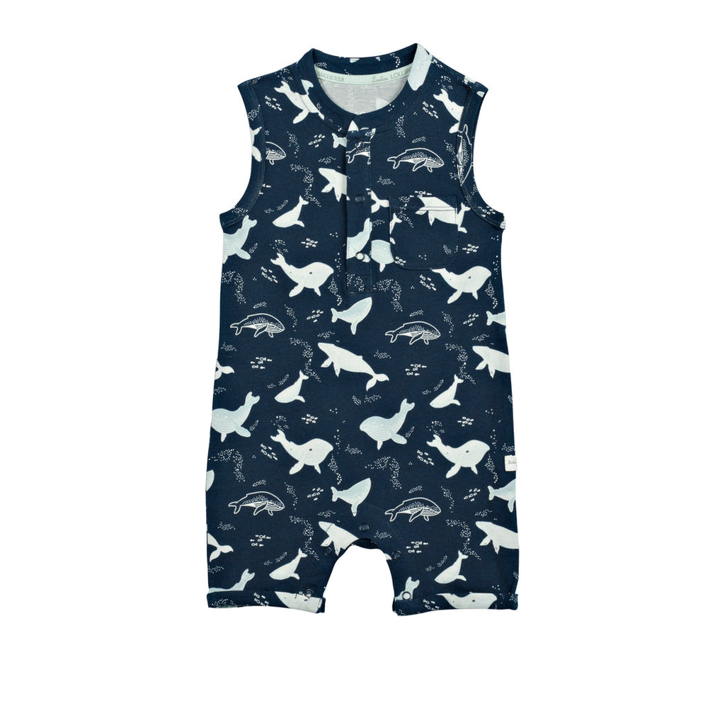 Loulou Lollipop Short Romper - Whales