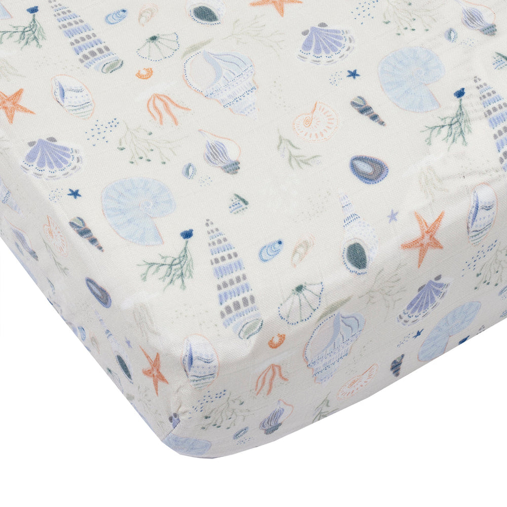 Loulou Lollipop Fitted Crib Sheet - Seashells