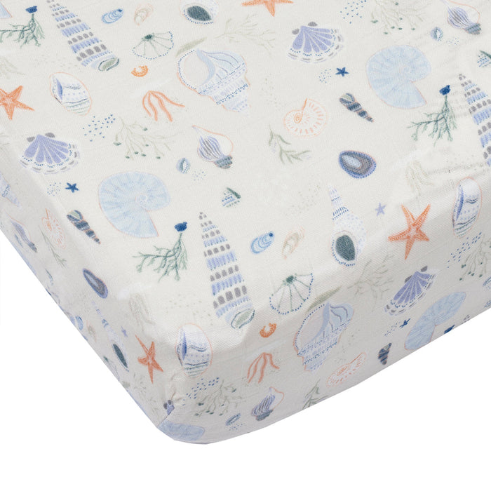 Loulou Lollipop Fitted Crib Sheet - Seashells