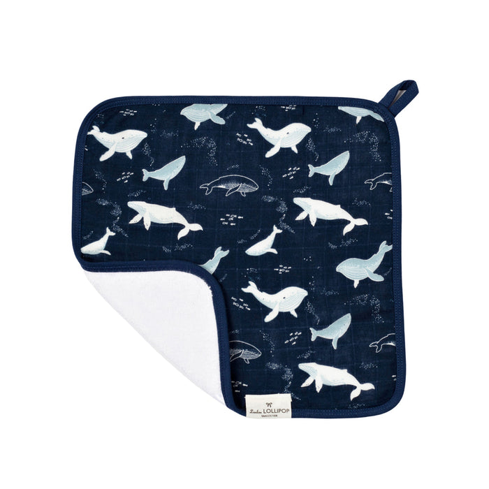 Loulou Lollipop Washcloth 3pk - Whales