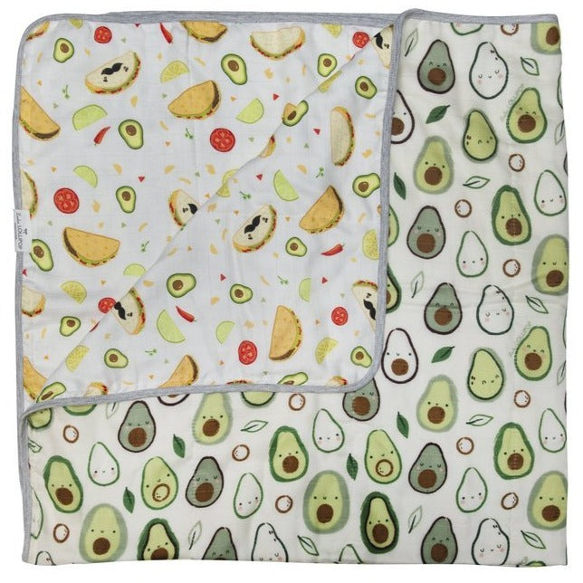 Loulou Lollipop Muslin Quilt Blanket - Avocado