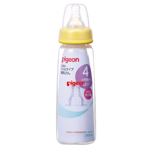 Pigeon Plastic Bottle With Silicone Nipple M - Yellow 240ml 00365