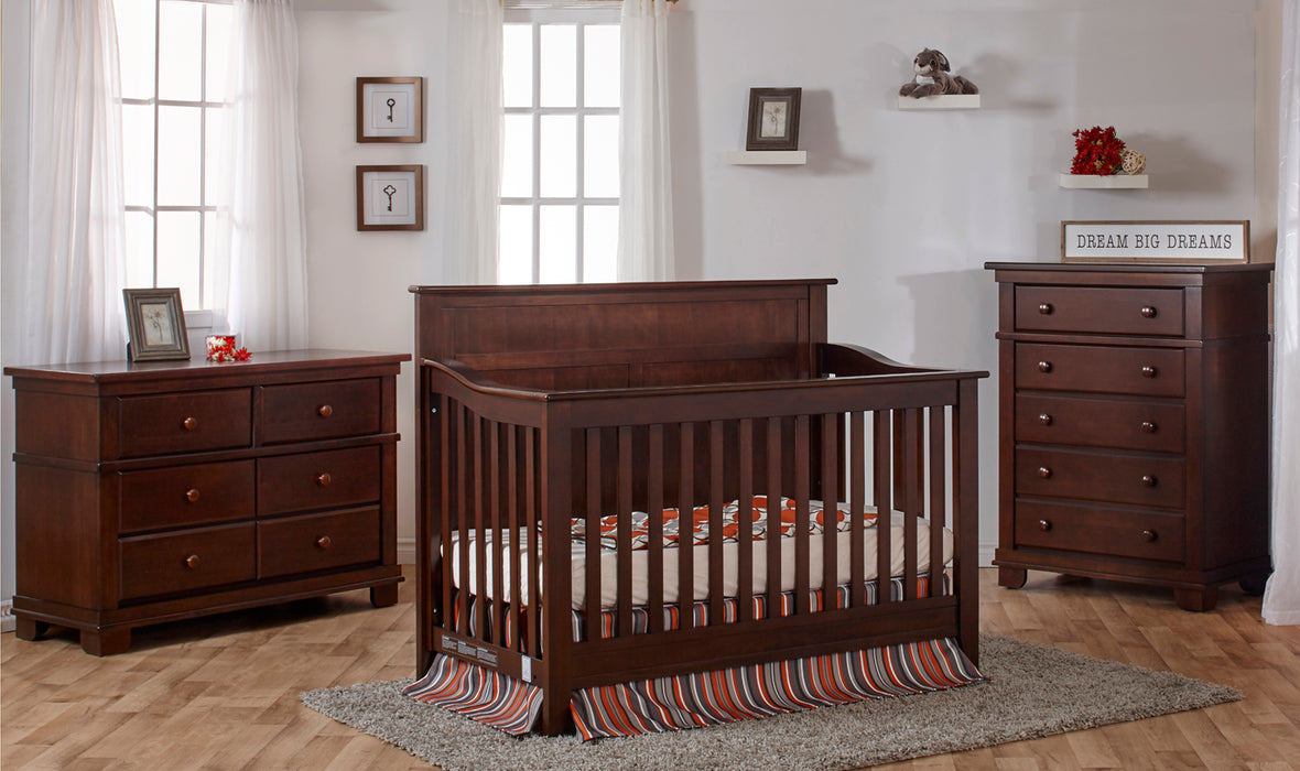 Pali Napoli Forever Flat Top Crib + Torino Double Dresser - Mocacchino (MARKHAM INSTORE PICK-UP ONLY)