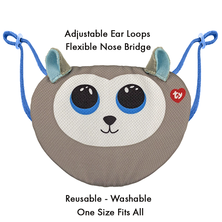 TY Beanie Bee Mask - Slush Grey Husky
