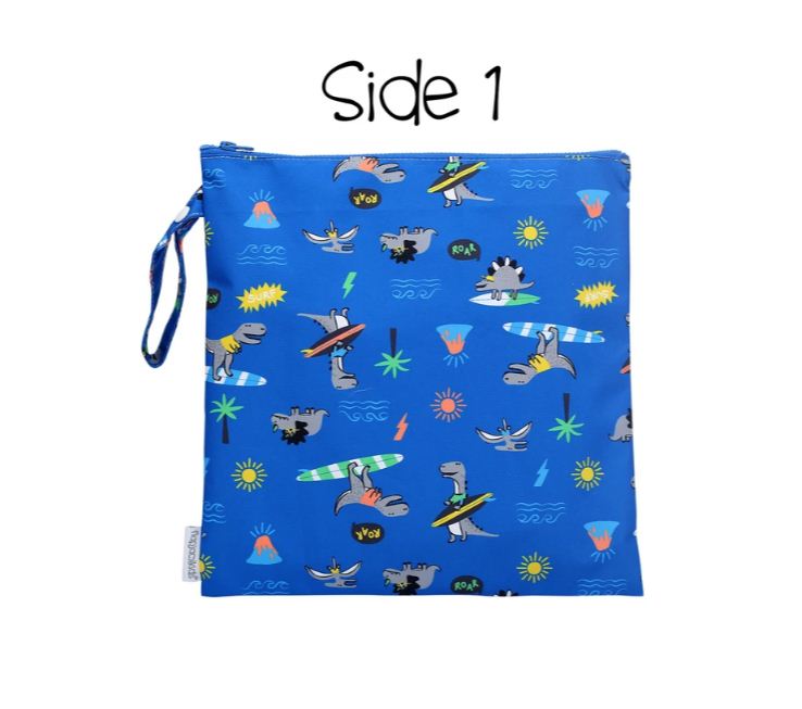 Flapjacks Kids 2-Sided Wet Bag - Dino