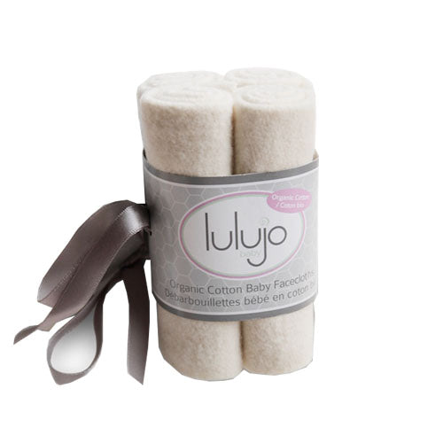 Lulujo Baby Organic Cotton Baby Facecloths - 4pks