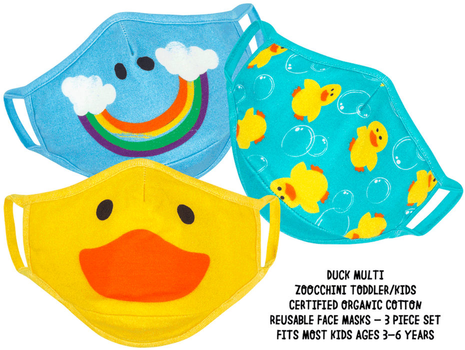 Zoocchini Organic Reusable Mask 3pk - Duck Multi