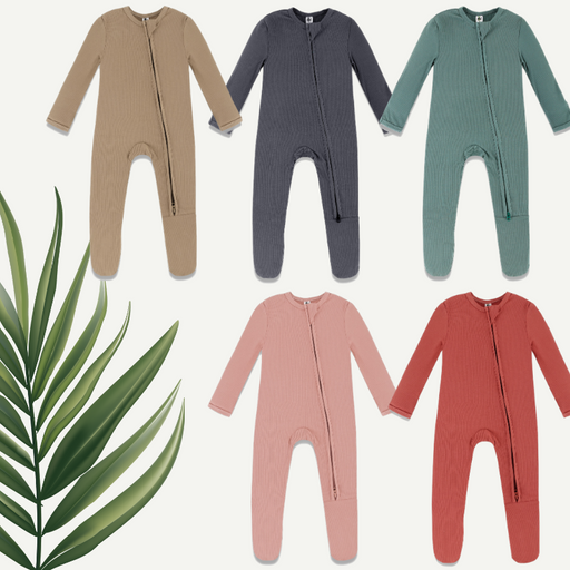 Earth Baby Bamboo Ribbed Footie - Spruce