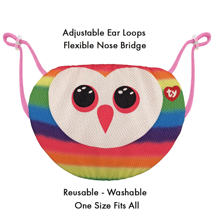TY Beanie Bee Mask - Owen Multicolour Owl