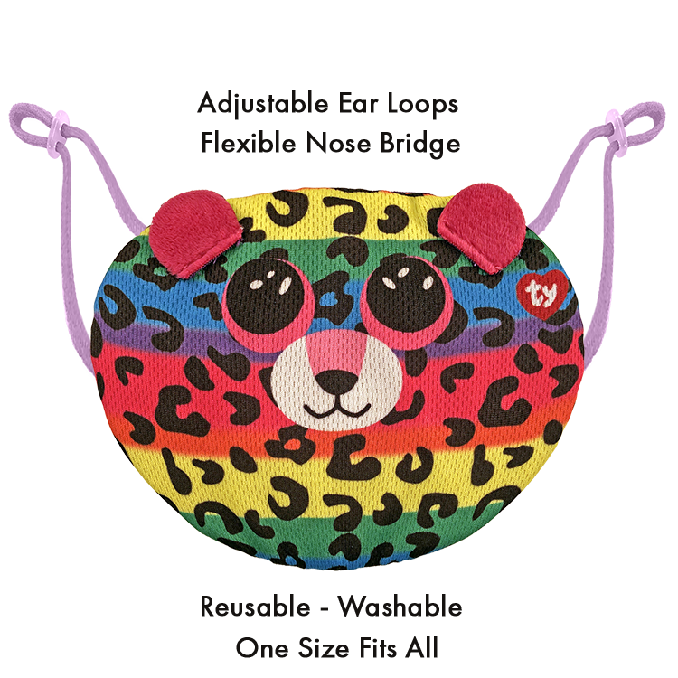 TY Beanie Bee Mask - Dotty Multicolour Leopard