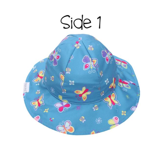 Flapjacks Kids Reversible Baby & Kids Patterned Sun Hat – Butterfly | Floral