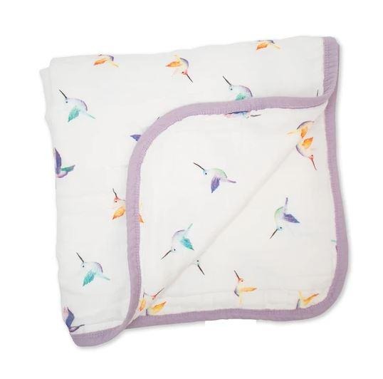 Lulujo Deluxe Muslin  Quilt -Hummingbird LJ309