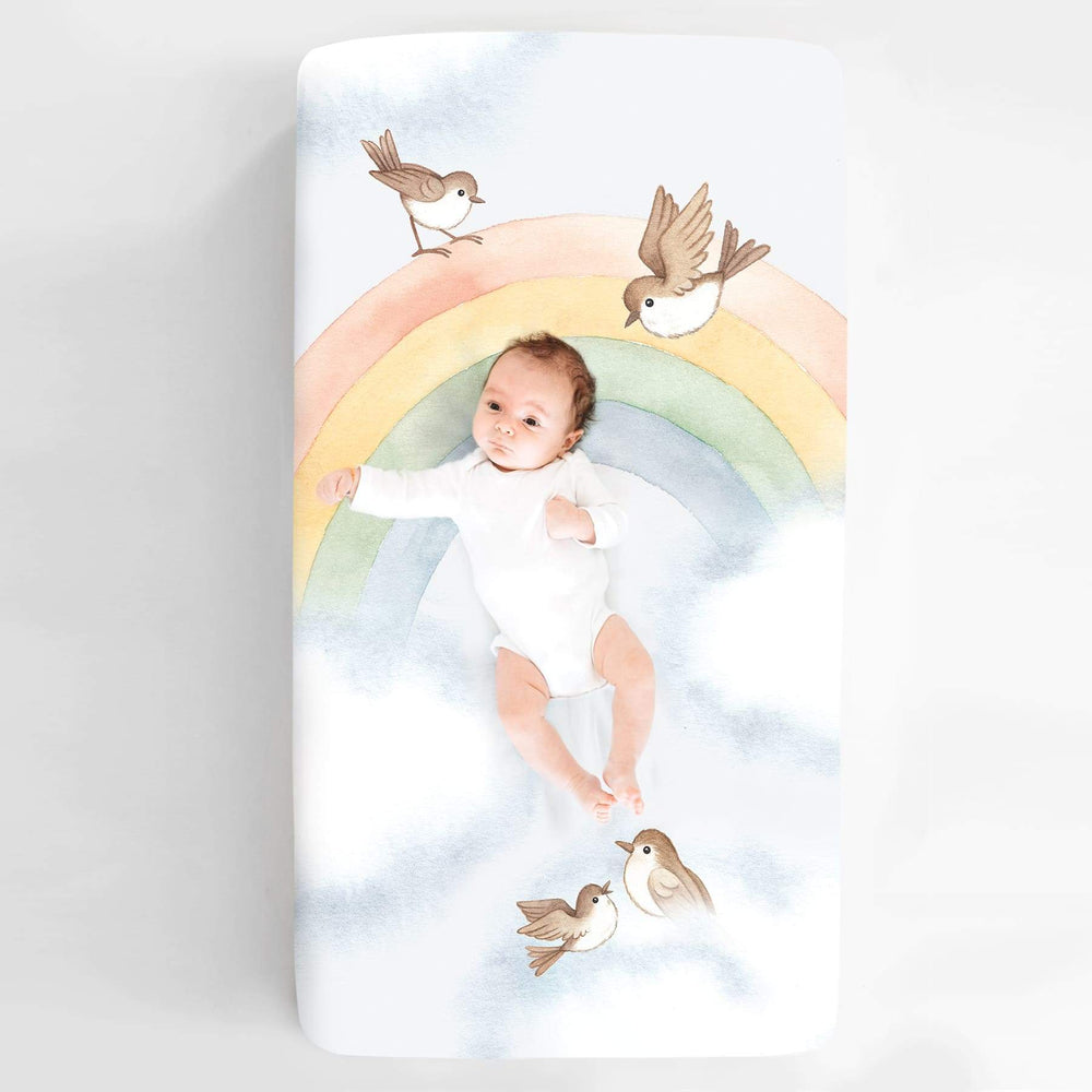 Rookie Humans Crib Sheet - Rainbow Birds 630221