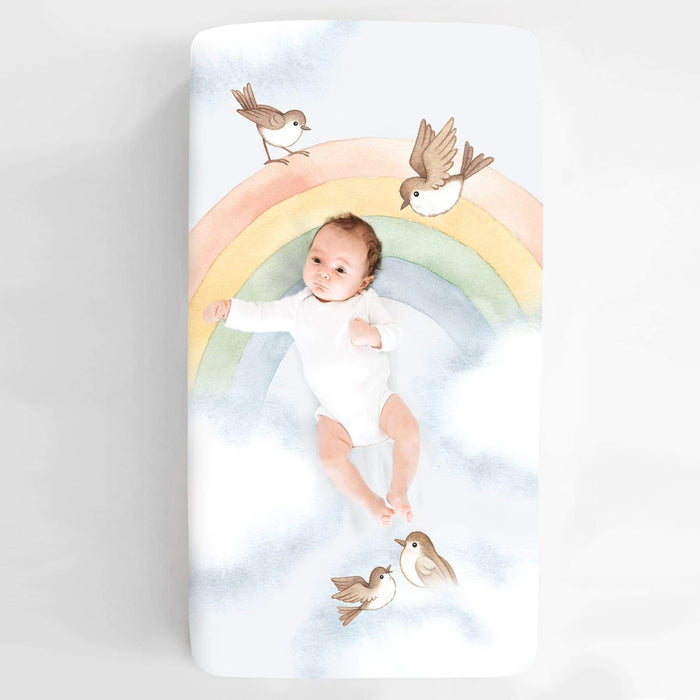Rookie Humans Crib Sheet - Rainbow Birds 630221