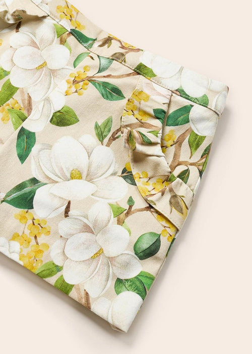 Mayoral Cotton Satin Shorts Set - Beige