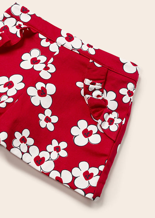 Mayoral Cotton Satin Shorts Set - Rojo