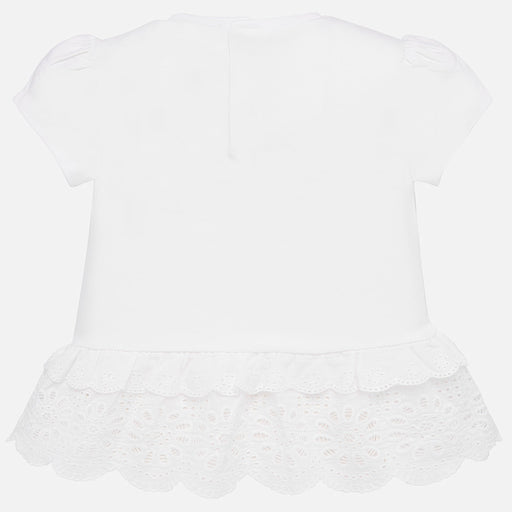 Mayoral Short Sleeved Perforated Shirt Blanco 1062