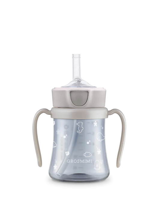 Grosmimi PPSU Ocean Straw Cup 200ml - Cream Beige