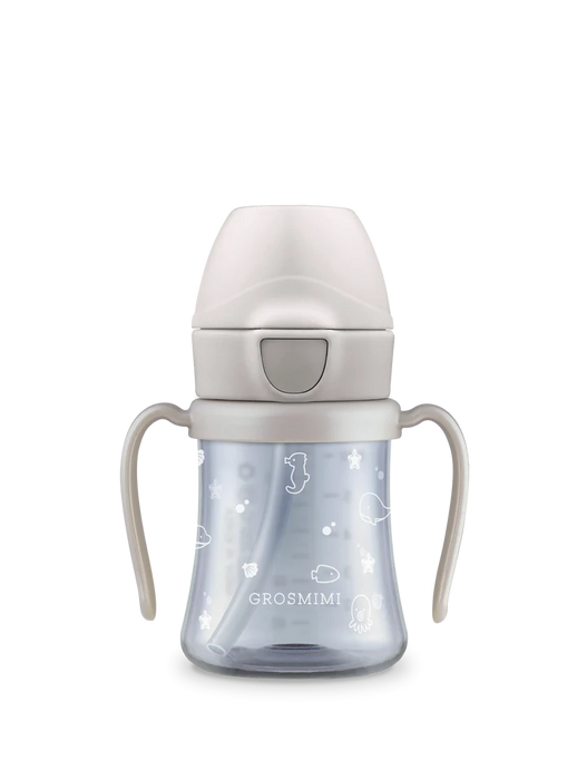 Grosmimi PPSU Ocean Straw Cup 200ml - Cream Beige