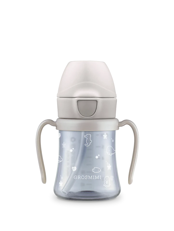 Grosmimi PPSU Ocean Straw Cup 200ml - Cream Beige