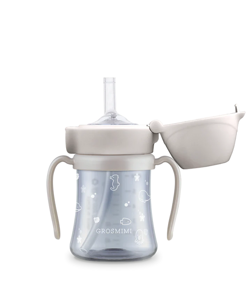 Grosmimi PPSU Ocean Straw Cup 200ml - Cream Beige