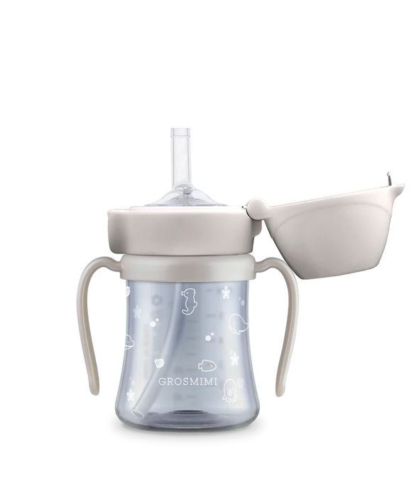 Grosmimi PPSU Ocean Straw Cup 200ml - Cream Beige