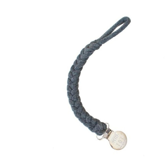 Petit Tot Braided Pacifier Clip - Heathered Charcoal