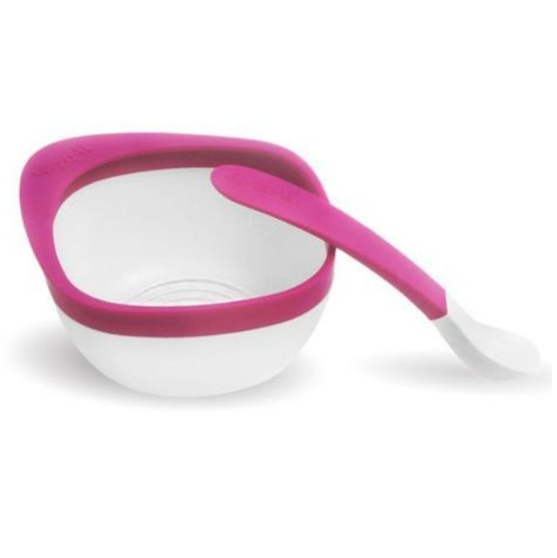Zoli Mash Bowl and Spoon Kit - Pink