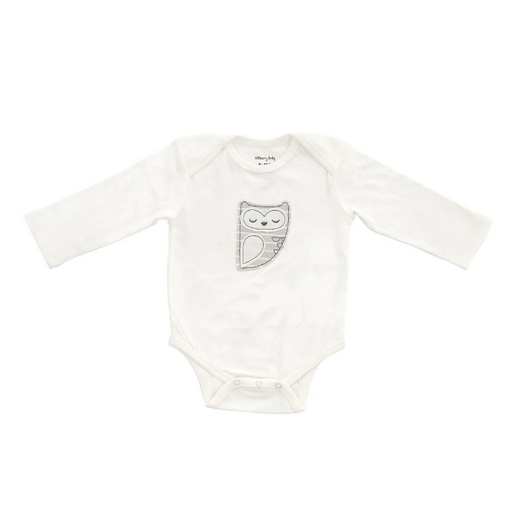 Silkberry Baby Organic Cotton Onesie Lap Shoulder - Snowy Owl
