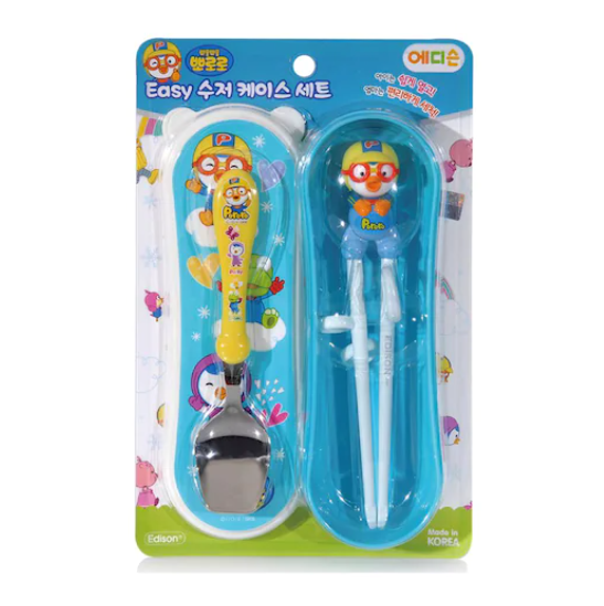 Edison Friends Chopsticks Easy Spoon Case Set - Pororo