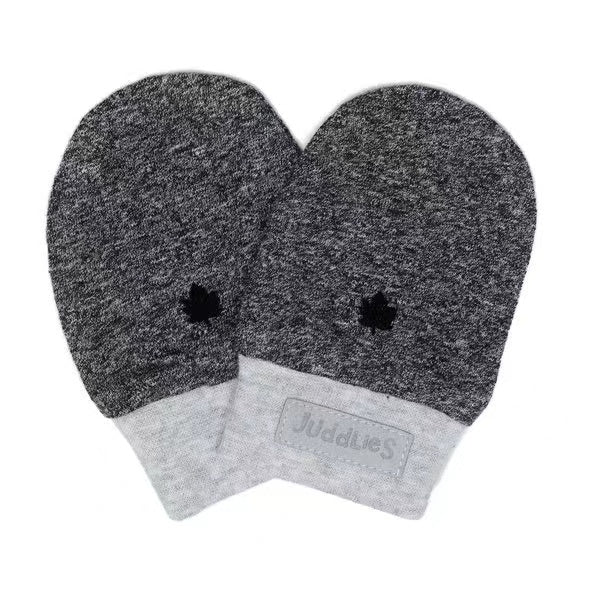 Juddlies Organic Raglan Scratch Mitts Graphite Black 0-3M