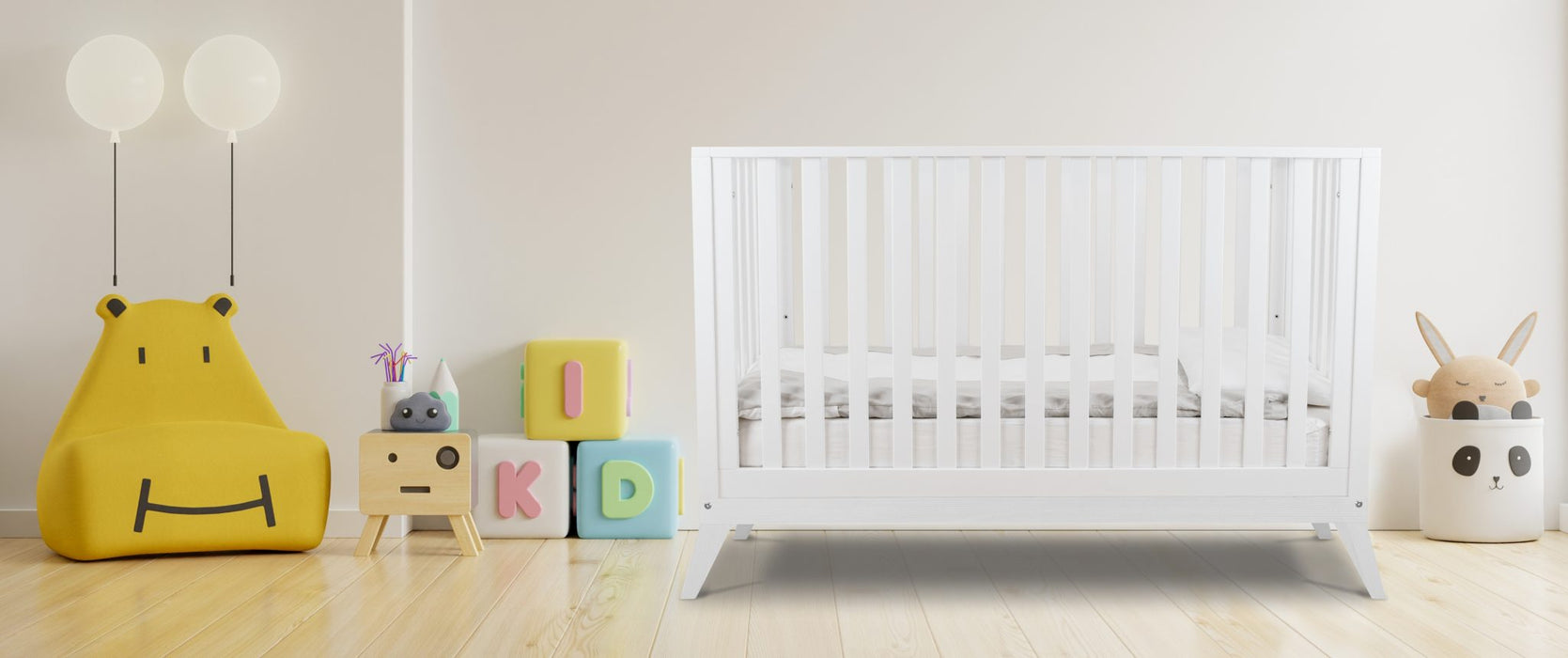 Pali Donatello Classico Crib | Made in Italy - White/Natural