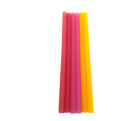 Silikids Reusable Silicone Straws 6-Pack -  Red Ombre Assortment