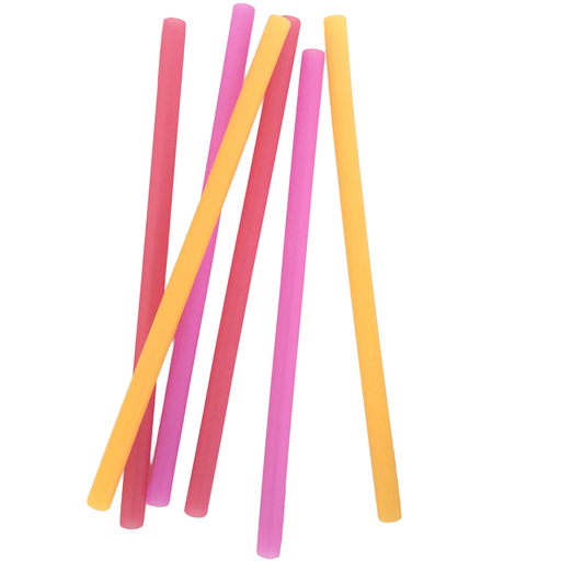 Silikids Reusable Silicone Straws 6-Pack -  Red Ombre Assortment