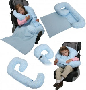 Leachco Nogster Travel Pillow with Built-in Blanket Blue Swirl