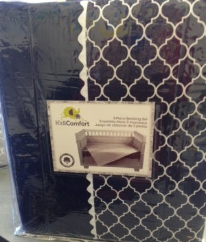 Kidicomfort 3pc Bedding Set - Navy Quattrofoil