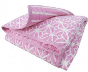 CoCalo Mix & Match Lattice Reversible Coverlet - Audrey Pink